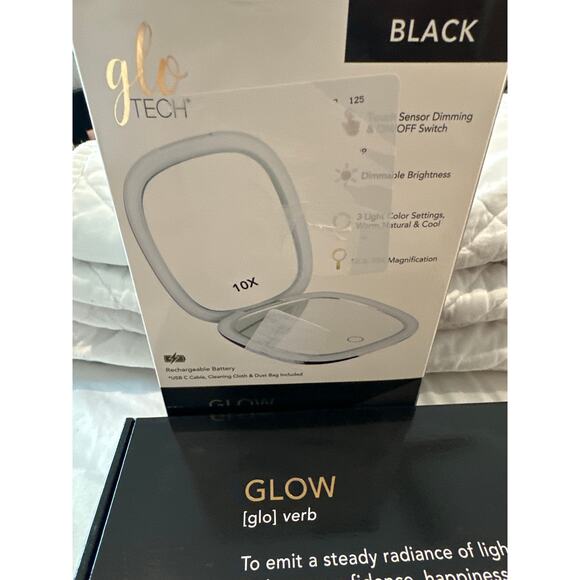 glo TECH LED Compact Mirror, Black - Picture 4 of 10